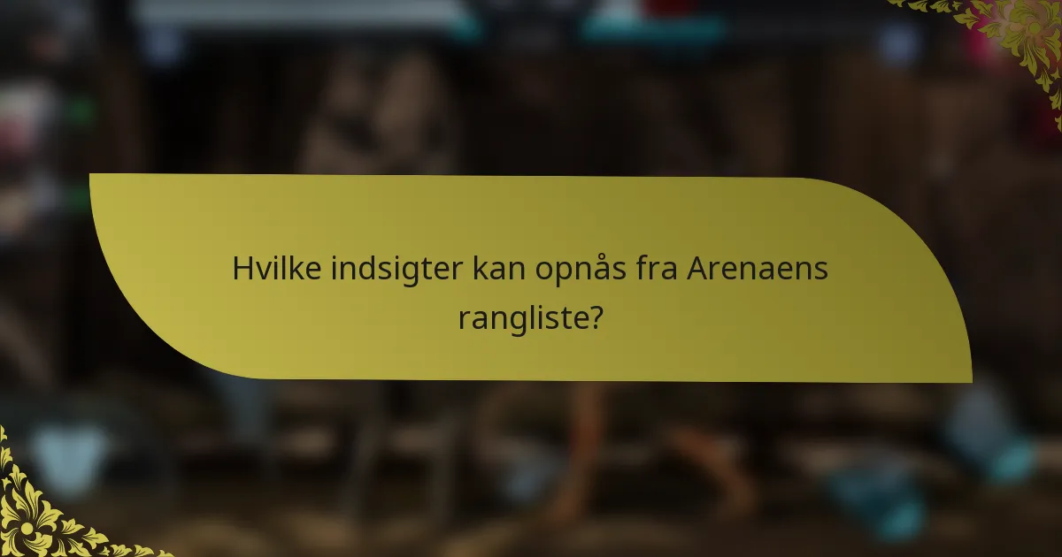 Hvilke indsigter kan opnås fra Arenaens rangliste?