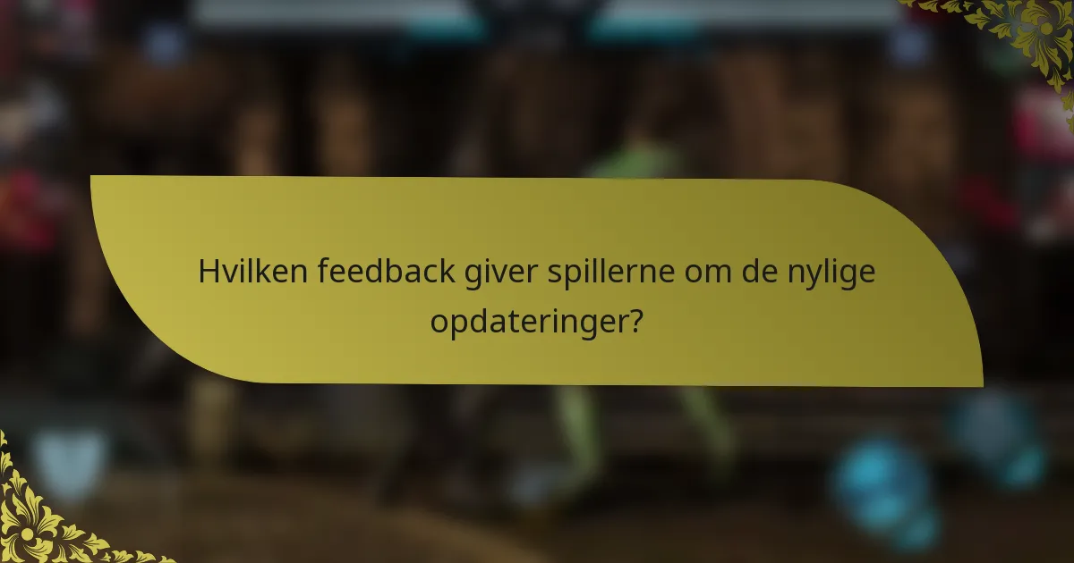 Hvilken feedback giver spillerne om de nylige opdateringer?
